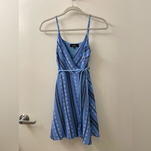 Lulu's Blue Striped Wrap Dress